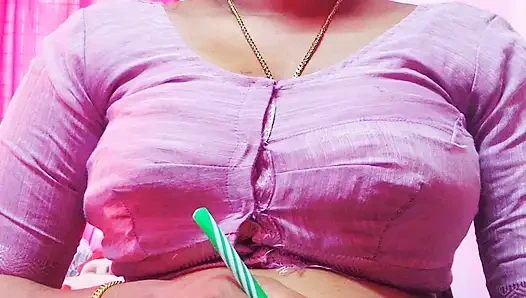 Desi Indian Milf Step Mom Helps Her Step son  to sex.