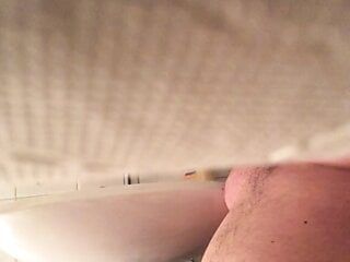 Caught My fat Friend jerking in My bathroom and cumming