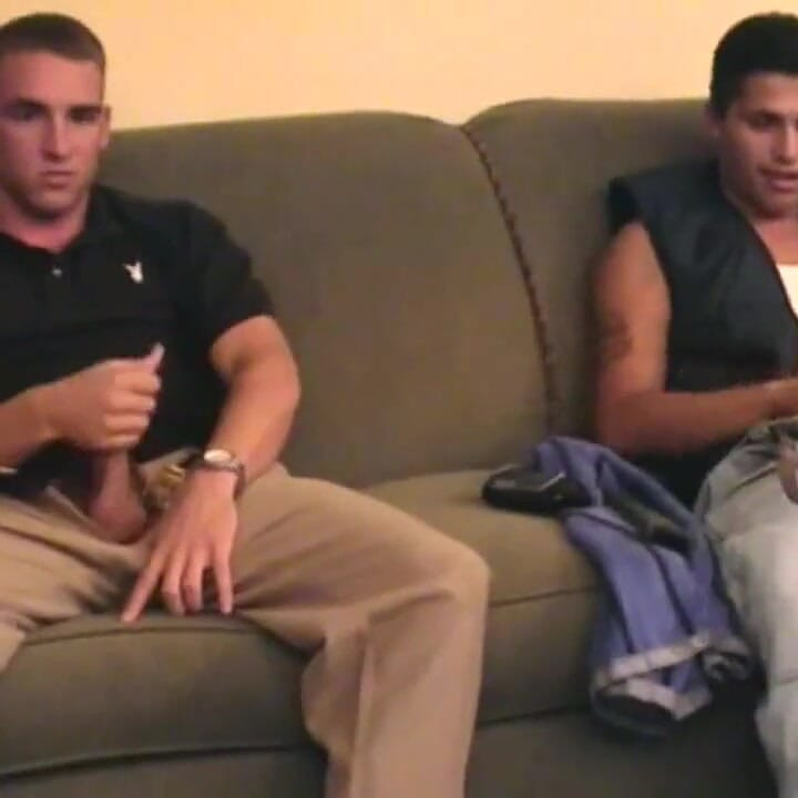 Two straight mastubates in a porn gay