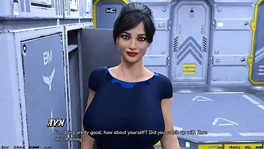 Uzayda Mahsur Kalmış - Striptizci Orta Yaşlı Seksi Kadın Büyük Göğüslerini Teşhir Ediyor