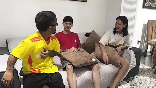 My Best Friend Crying While I Fucked His Wife Hard After Losing the Bet on the Colombia - Portugal Match