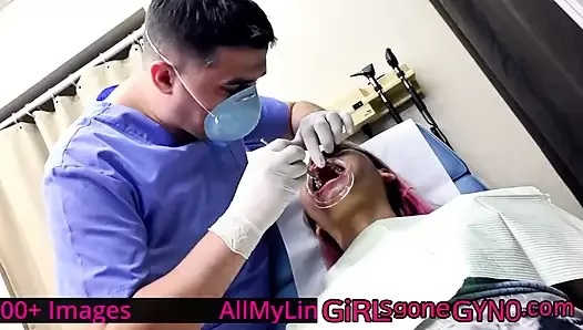 Channy Crossfire在 girlsonegynocom 上接受加拿大医生的牙科检查！