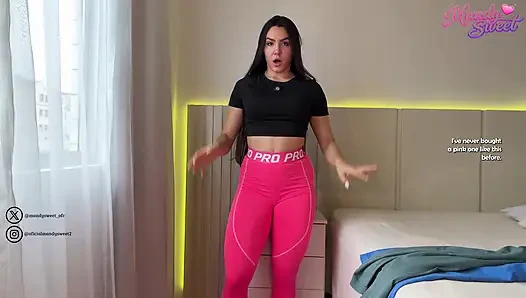 ASMR Big Ass Brunette Trying On New Gym Leggings