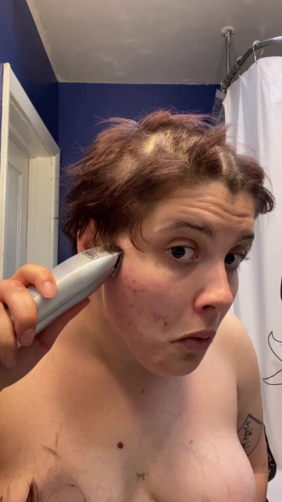 Hairless Whore - Adama Daat Amateur Fetish Head and Brow Shave | Clip 1