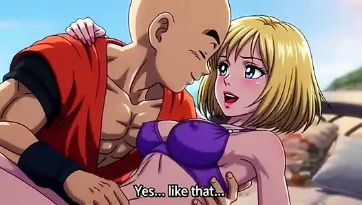Android 18 и Krillin пляжный дом, страсть - романтическое 3D аниме