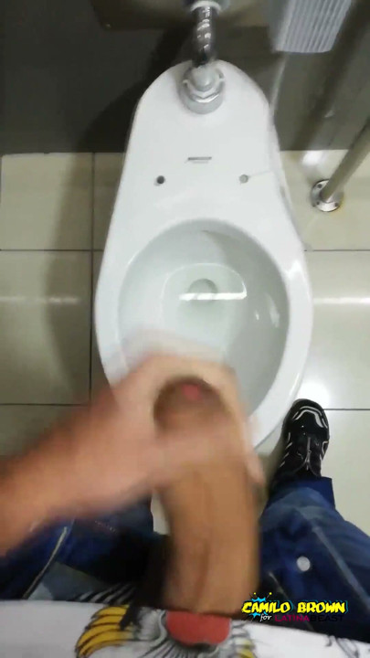 Jerking Off My Big Uncut Cock At The Mall's Public Bathroom - Camilo Brown | Clip 2