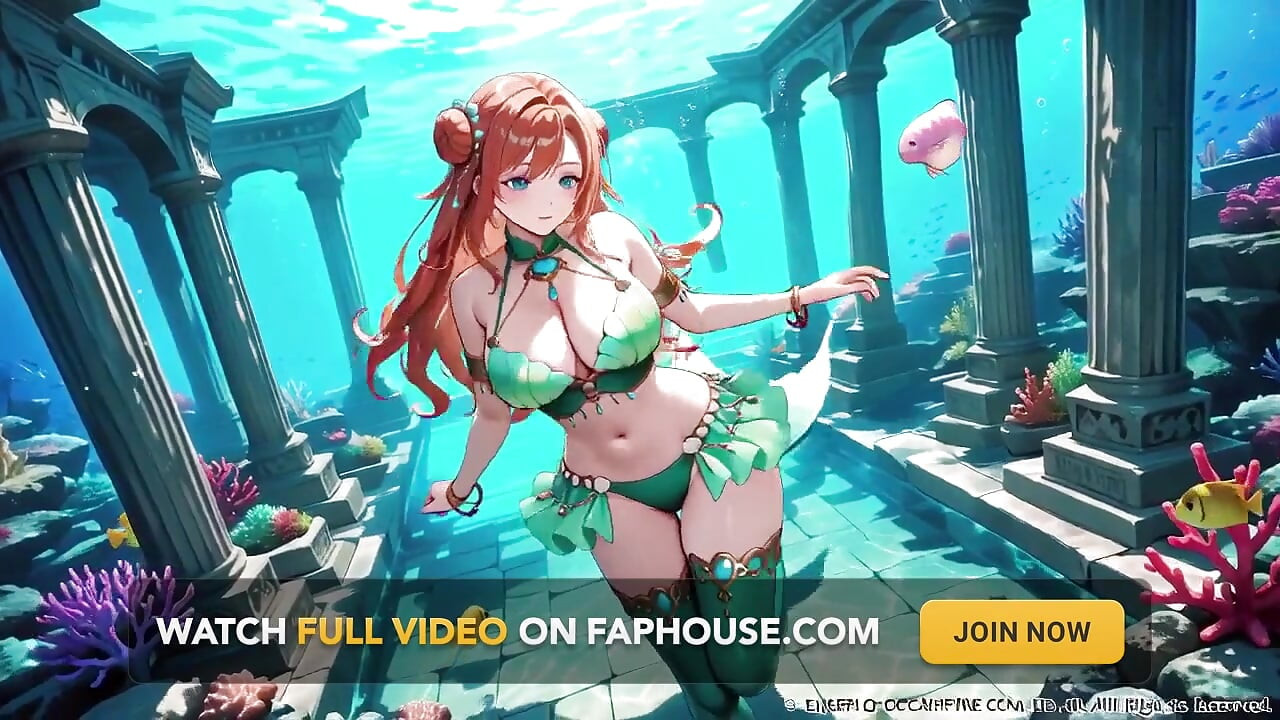 Red-haired Mermaid Princess's Private Tour in the Underwater Palace