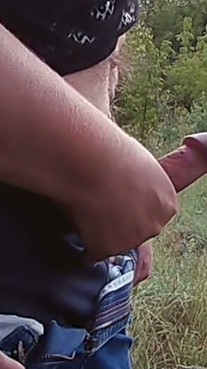 bitch jerks off my dick in a park | Clip 1