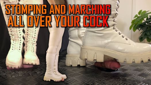 Marching and Stomping All Over Your Cock in White Boots - TamyStarly - Trample, Crushing, Trampling, Bootjob, Ballbusting, CBT