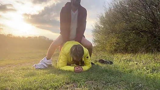 Anal nine açık havada!!