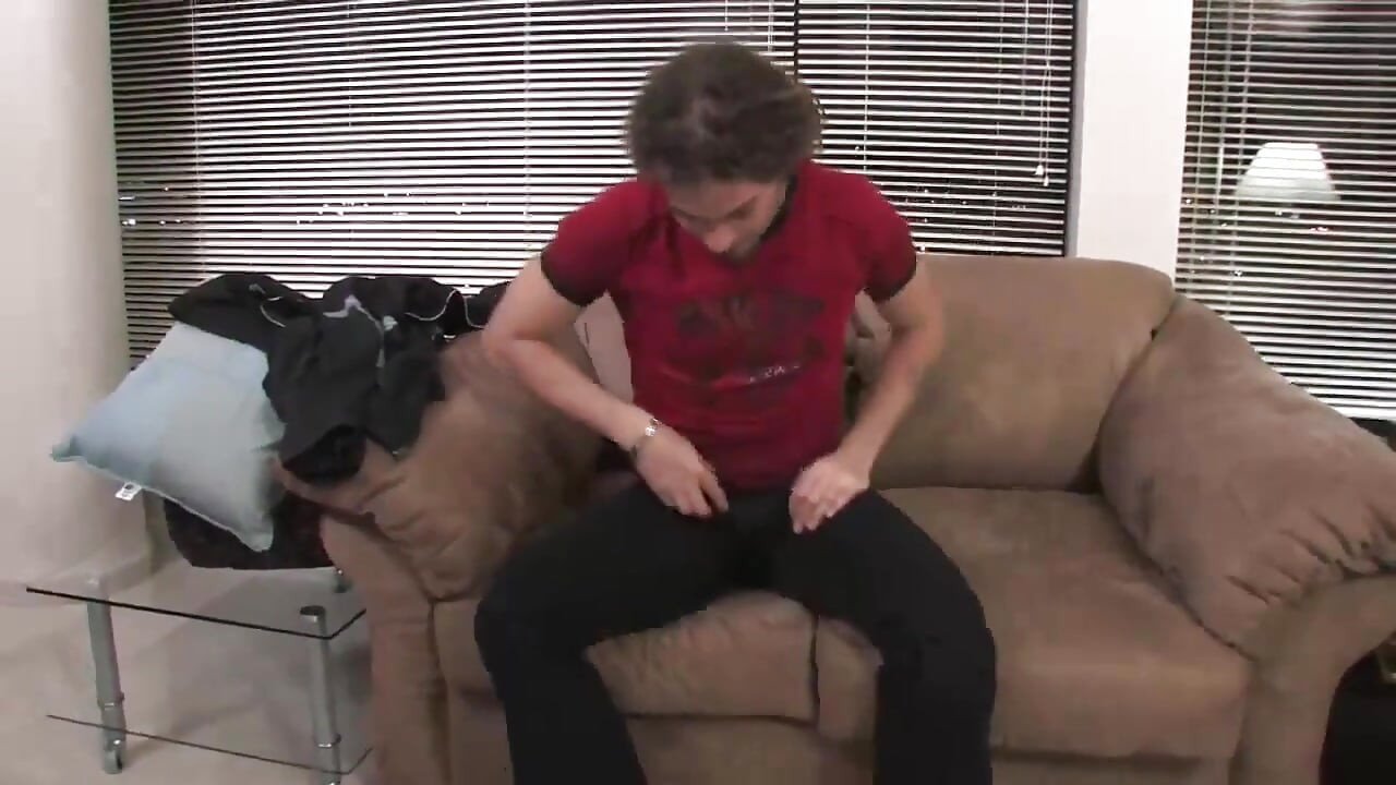 Getting hot in his armchair and jerking off