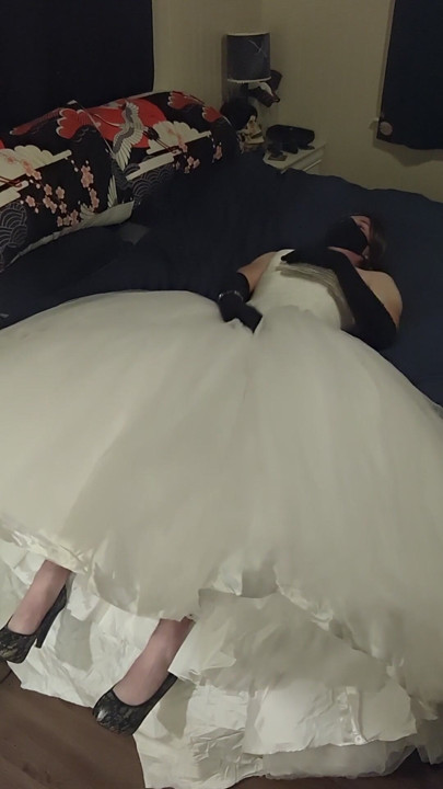 Won't someone cum inside my massive wedding gown with me? | Clip 2