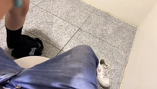 blonde gives blowjob and gets fucked in public