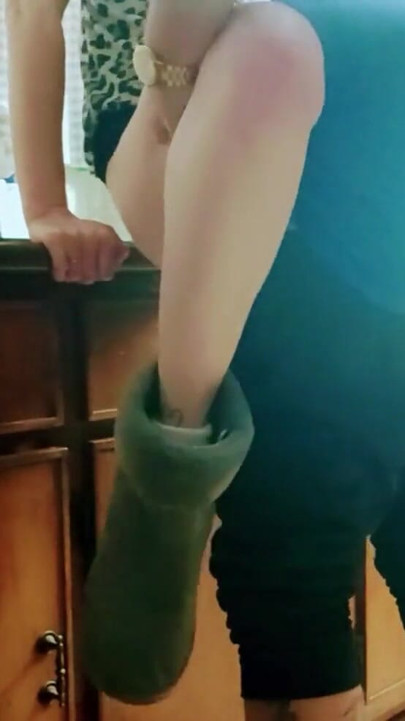 he fucked me in the kitchen while his friends watches | Clip 1
