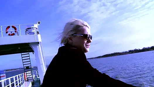 Blonde Bombshell Teases with Cock in Luxury Car