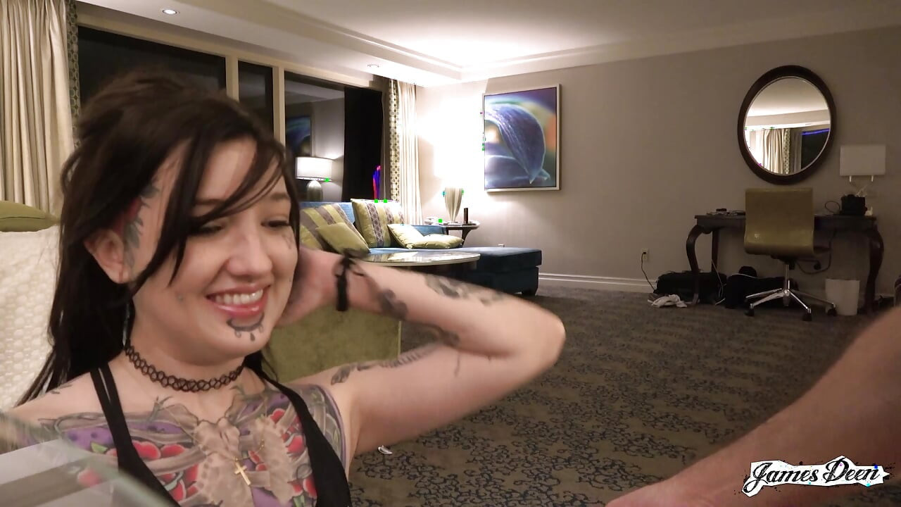 James Deen's favorite inked-up slut is back, and she's ready for another rough fucking