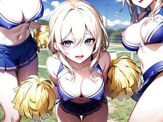 Heiße Anime-cheerleaderin motiviert dich mit transparenter kleidung (mit muschi-masturbation Asmr-sound!)