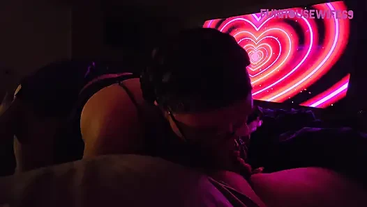 Giving head and jerking him off till he cumms in my mouth