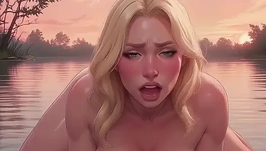 Olivia begging to be pounded doggy style in the public at the Lake Part 2