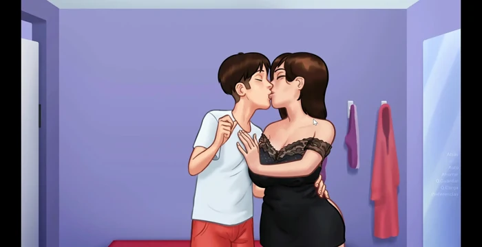 My stepmom kisses me in the fitting room and gets hot - summertime saga