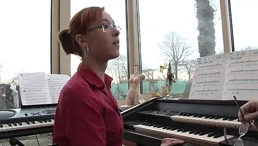 Ginger teen gets fucked by her piano teacher