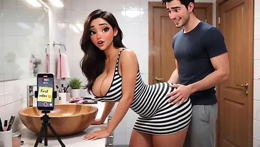Rekaman video intim pertama mereka berduaan di kamar mandi (ai generated)