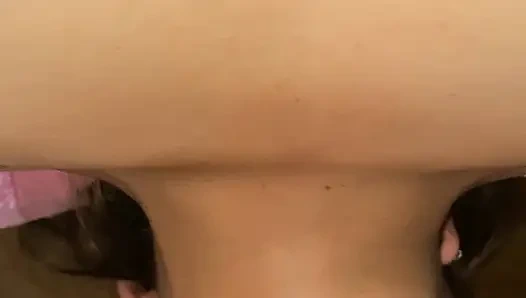 Very horny Latina and slut eats my cock completely with deep throat and backwards while I put my fingers in her pussy