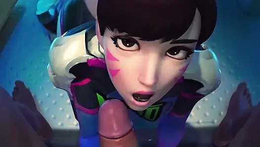D.va Beach Morning Anal Sex & Night Sloppy Blowjob Facial - Overwatch 3D Animation