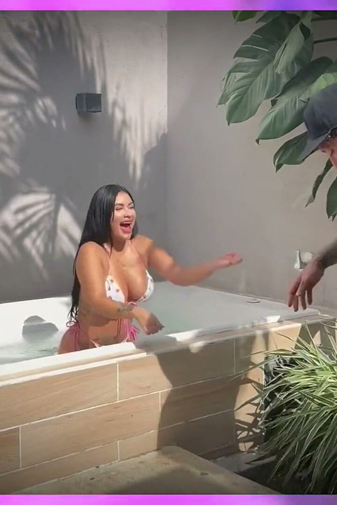 I Am Left Alone with My Best Friend's Girlfriend in the Jacuzzi, She Asks Me to Fuck Her and Fill Her with Milk in Secret