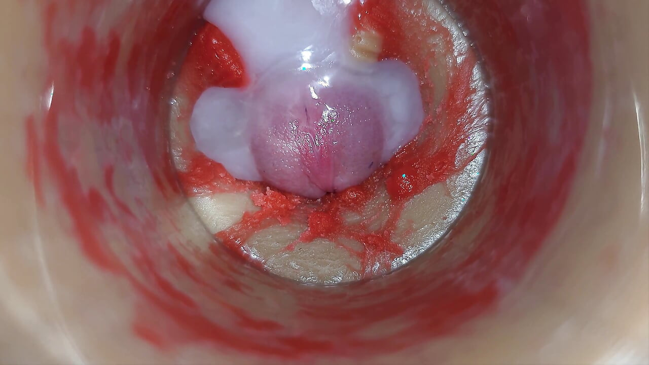 Kamera Unutar Duboke Pičke Snima Vrlo Ogromnu Ejakulaciju Sperme Asmr