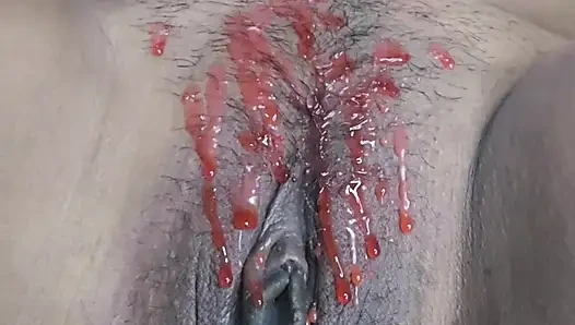 OMG. Putting candle wax on and finger until cum come out , With huge Squirt