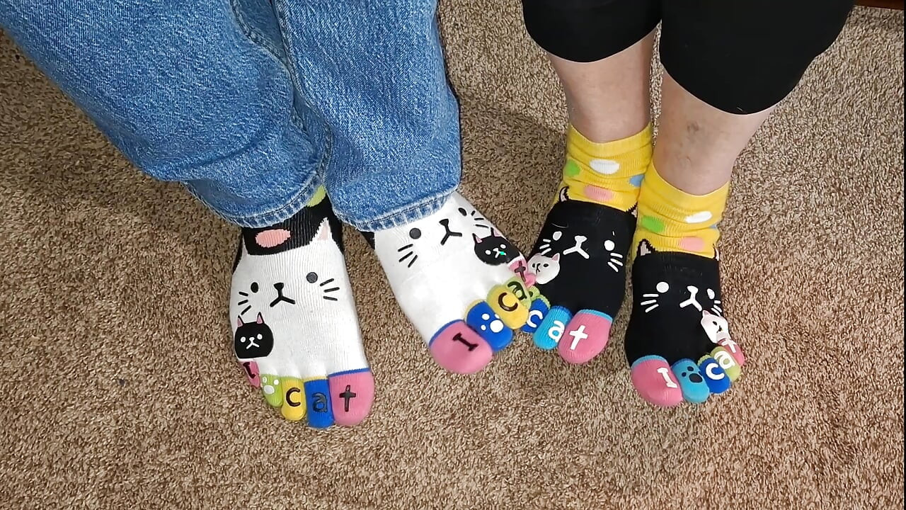 Having fun with 5 finger toes socks