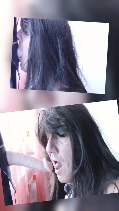 Dildo deepthroat Training for sissy Crossdresser