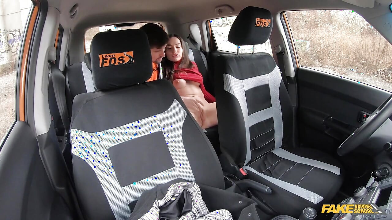 Fake Driving School - Nataly Gold Gets in the Car Without Wearing Any Panties