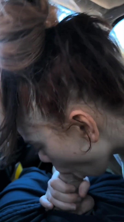 Slutty teen ex girlfriend deepthroats thick cock in the car! | Clip 1