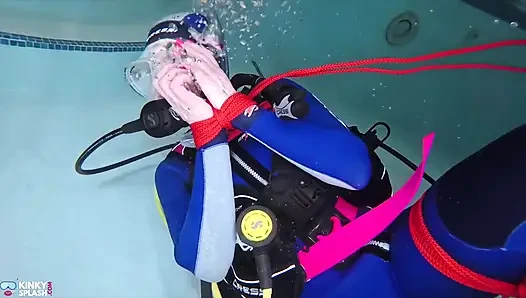 Underwater Bondage in Scuba Tied Tight & Dragged Through Water