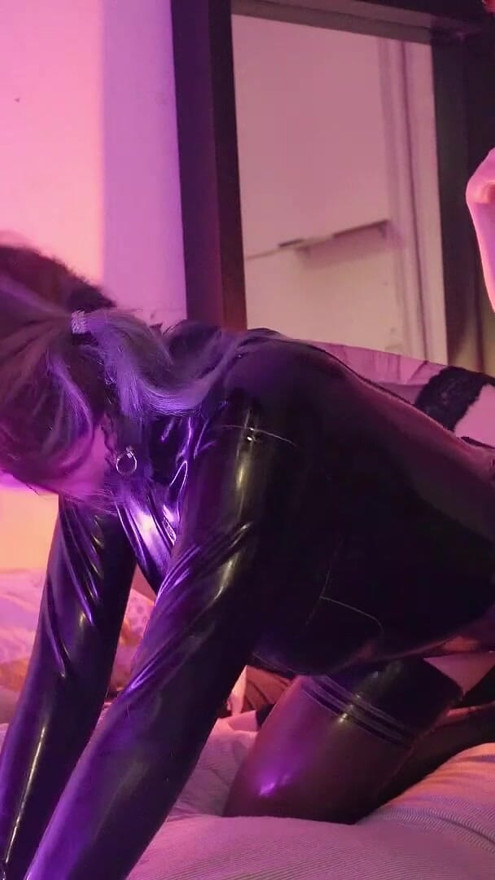 The latex sex doll suck and fucked by mistress | Clip 1