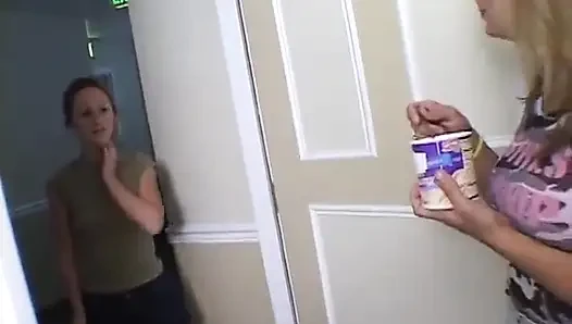 Busty mature lured young beauty into passionate dyke sex