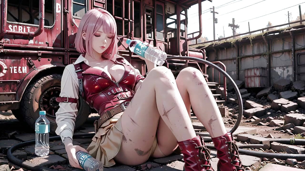 Pink-Haired Mech Warrior! The Cold Beauty of the Wasteland. Red and white armor hiding secrets?