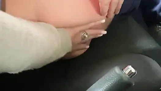 Fingering His Ass in Car