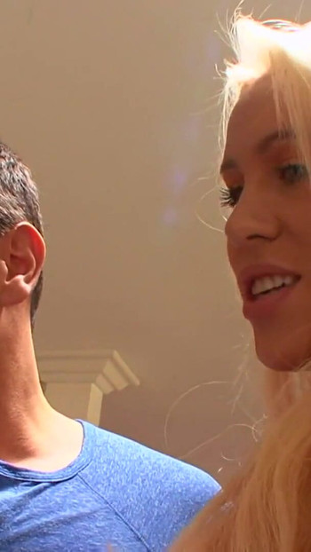 Emotional moment from "Husband watches as hot blonde whore wife gets fucked"