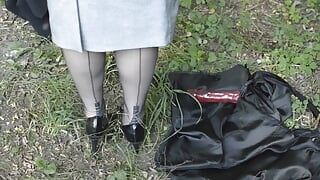 Wanking in the Park in Nylons Part 2.