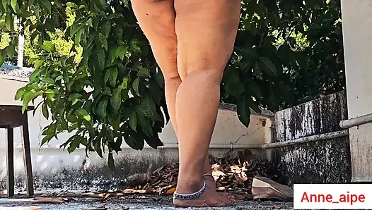 India Curvy Girl in White Jacket Strips for the Camera