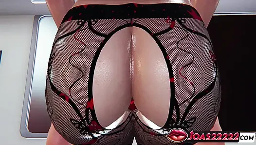 Trish subway 3d-animation - sitzender handjob, freie hände blowjob, abspritzen tief in den hals