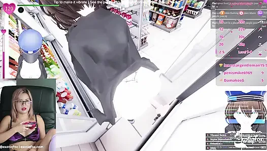 Cute Pervert Streamer Playing Secret Flasher Manaka Hentai Game Masturba...