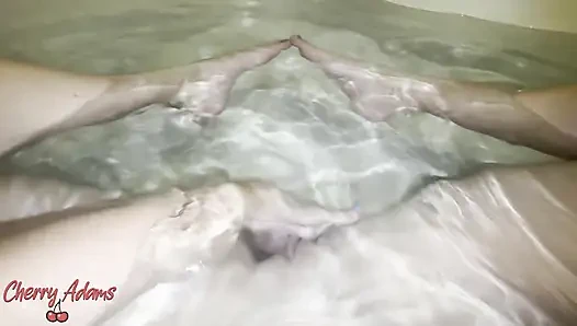 Fingering My Pussy and Exhibiting My Feet at the Bathtub