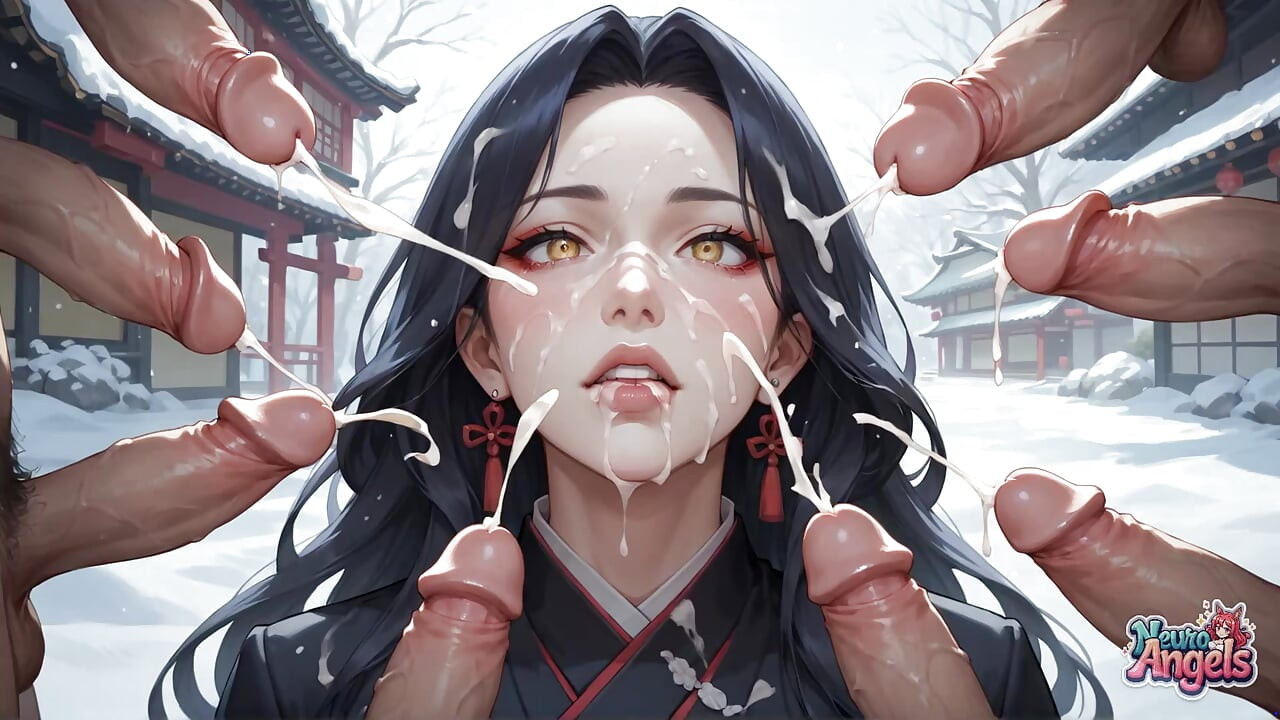 雪神社着物噴射三重挿入乱交
