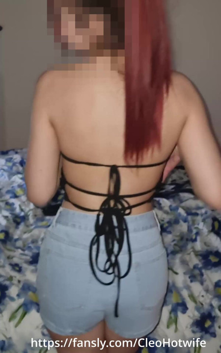 A hot striptease and a short blowjob for my husband
