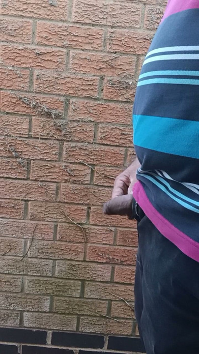 Needing a piss in the garden.