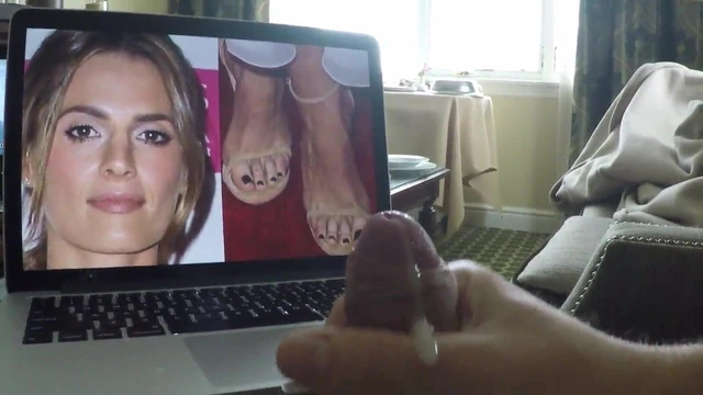 Masturbating to Stana Katie's Sexy Face and Feet